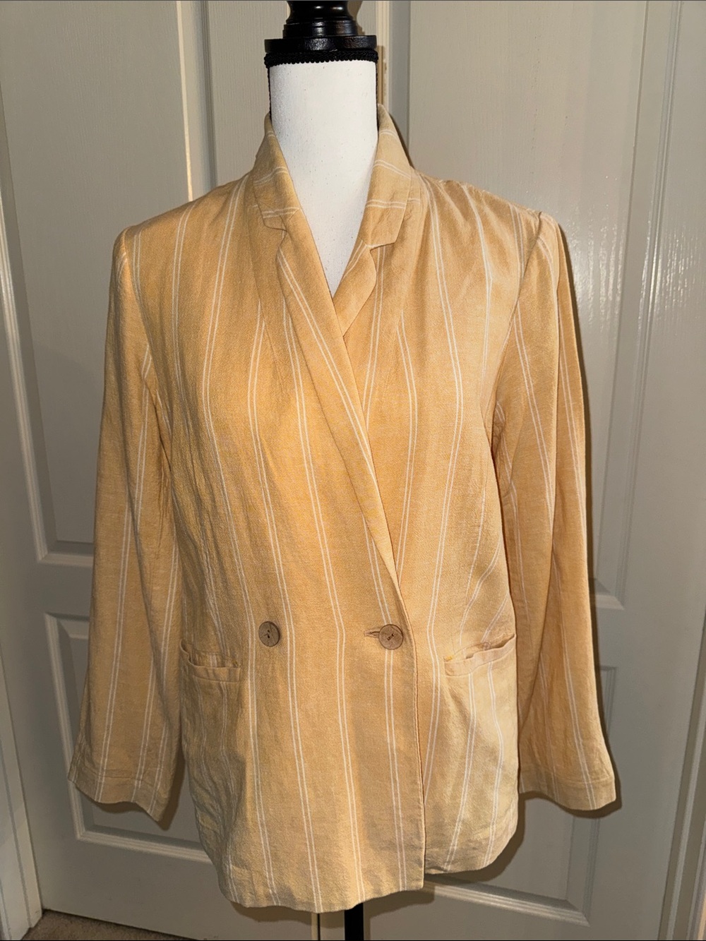 LC Lauren Conrad Yellow Striped Blazer - Size Medium